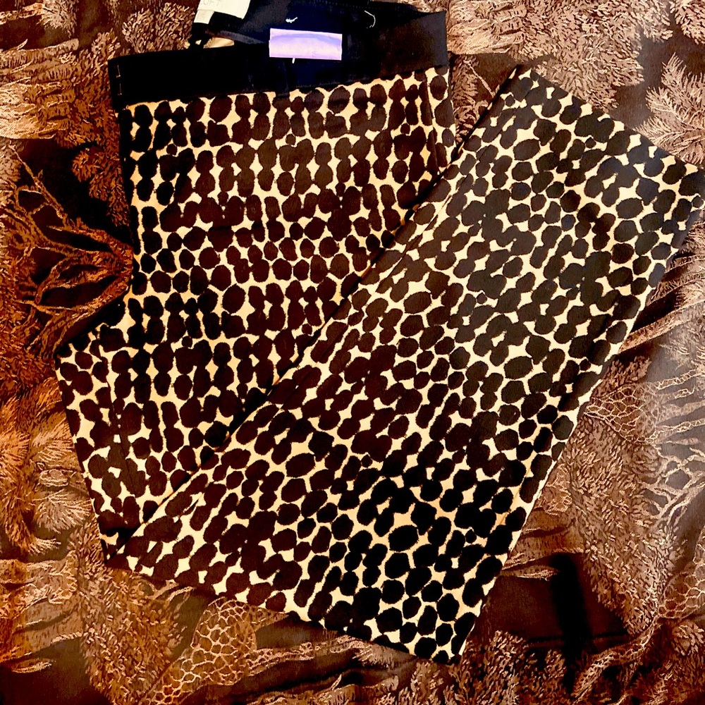 Ann Taylor cropped leopard pants